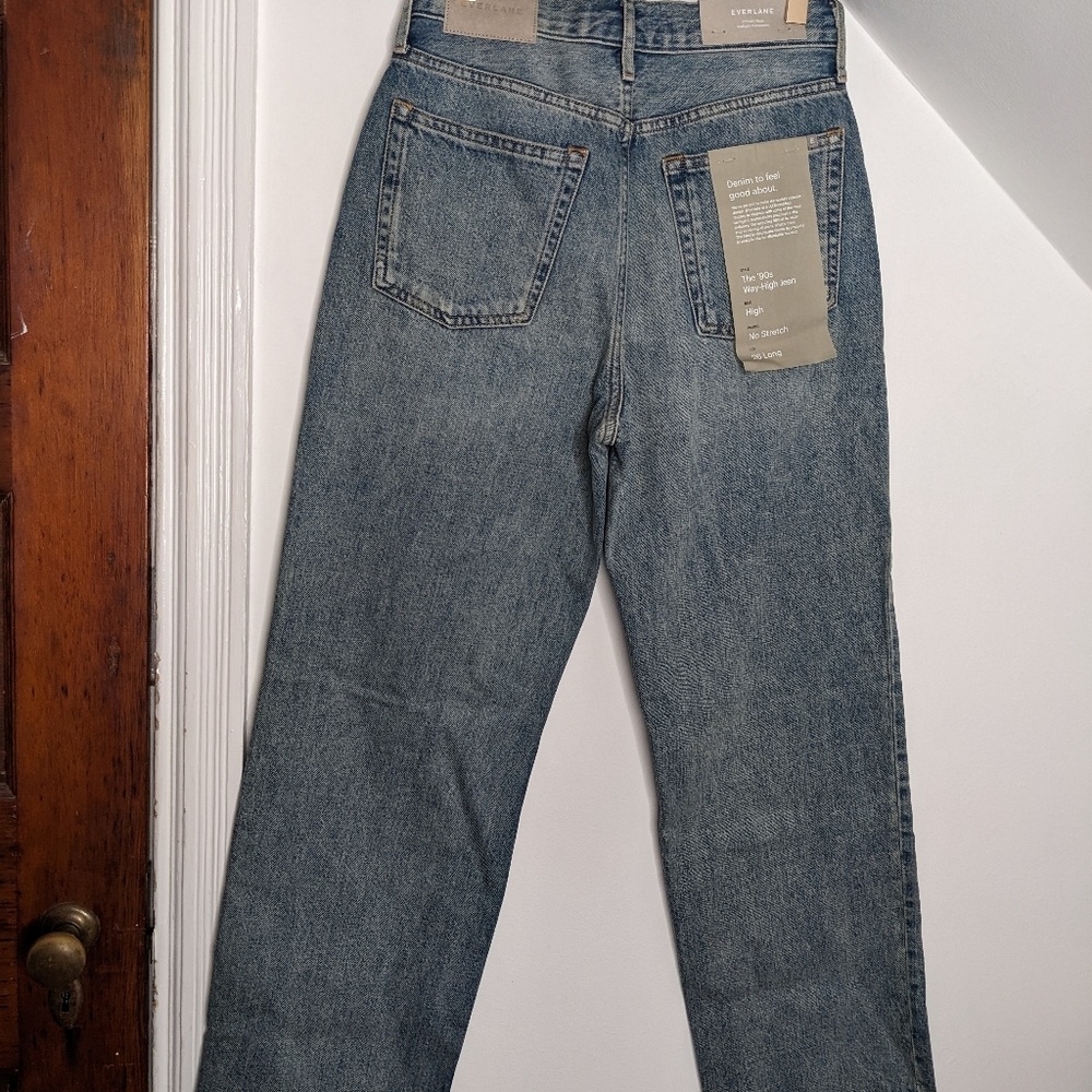 EVERLANE The '90s Way High Jean Organic Cotton Rigid NEW Size 23 Long Tall - Picture 3 of 9